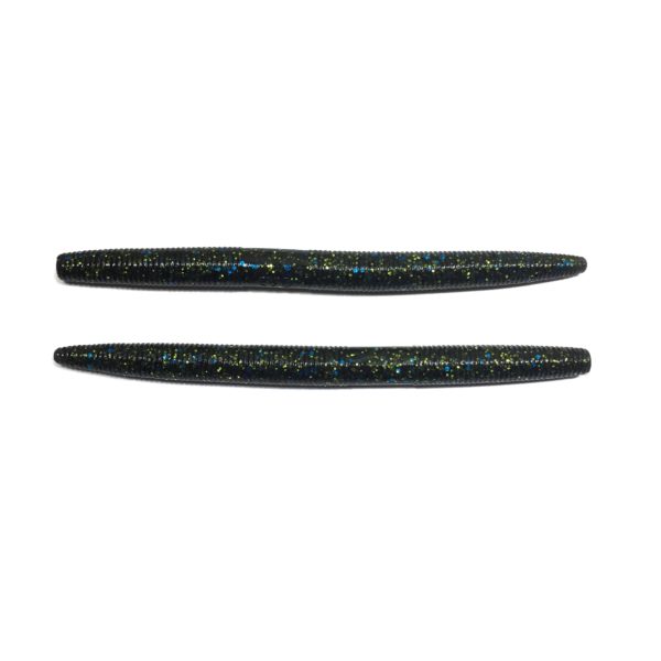 5" Yamamoto Senko - Smoke with Black, Blue, Chartreuse