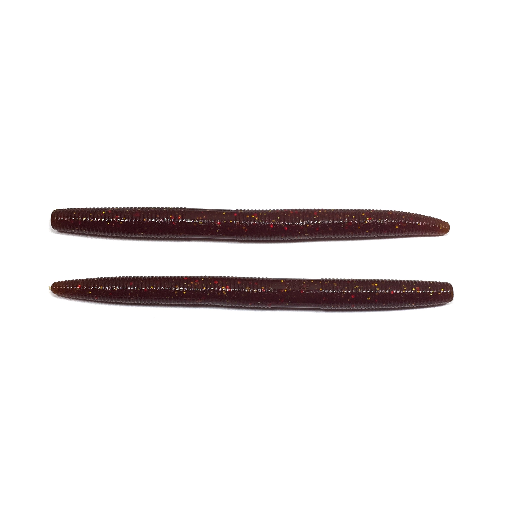 Yamamoto Baits Senko 5in Worm, 10 Pack, Smoke Rootbeer/Green & Copper